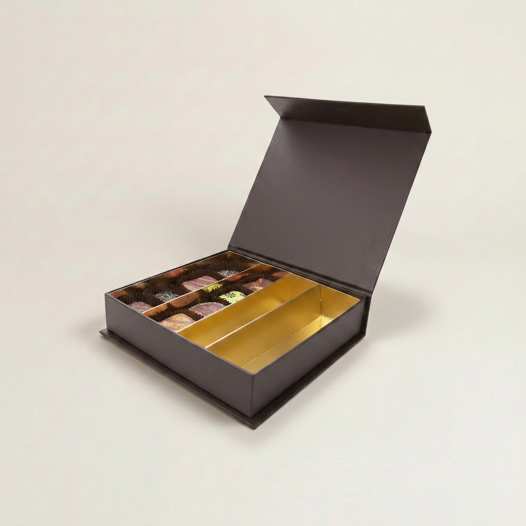 Chocolate magnetische sluiting vierkante doos 16 chocolade