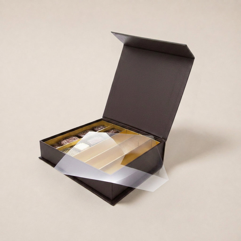 Chocolate coffret à fermeture aimantée carré 25 chocolats