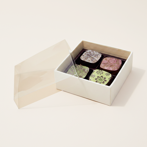[BXT140401] Ivory transparent 4 chocolates