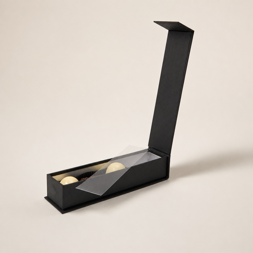 [BXR150590] Black is black magnetic closure reglet box 5 chocolates