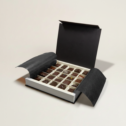 [BXR212590] Prestige chiusura magnetica scatola quadrata 25 cioccolato