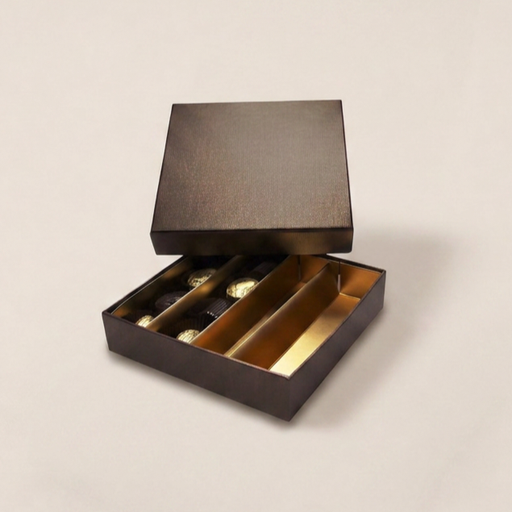 [BXR321678] Terra coffret couvercle & base carré 16 chocolats